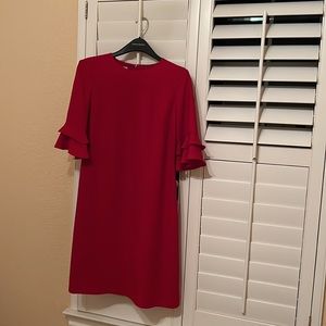 Hobbs London red dress midi length